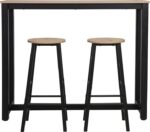 Σετ τραπέζι μπαρ Marle pakoworld 3τμχ sonoma-μαύρο πόδι 120x40x100εκ - Image 3