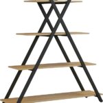 Βιβλιοθήκη Tree pakoworld μαύρο-φυσικό 120x33x135εκ
