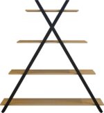 Βιβλιοθήκη Tree pakoworld μαύρο-φυσικό 120x33x135εκ - Image 3