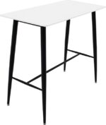 Tραπέζι μπαρ Harriet pakoworld MDF λευκό-μαύρο 120x60x105εκ - Image 3