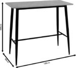 Tραπέζι μπαρ Harriet pakoworld MDF λευκό-μαύρο 120x60x105εκ - Image 6