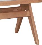 Καρέκλα Winslow pakoworld ξύλο rubberwood ανοικτό καρυδί-pvc rattan φυσικό-ύφασμα γκρι - Image 5