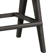 Σκαμπό bar Winslow pakoworld ξύλο rubberwood μαύρο-pvc rattan φυσικό-ύφασμα γκρι 44.5x46x98εκ - Image 3