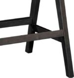 Σκαμπό bar Winslow pakoworld ξύλο rubberwood μαύρο-pvc rattan φυσικό-ύφασμα γκρι - Image 3