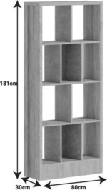 Βιβλιοθήκη Dividre pakoworld sonoma oak μελαμίνης 80x30x181εκ - Image 6