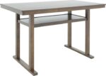 Τραπέζι μπαρ Tenor pakoworld φυσικό ξύλο rubberwood-ΜDF καρυδί 150x90x91.5εκ