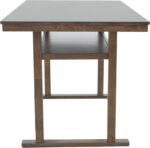 Τραπέζι μπαρ Tenor pakoworld φυσικό ξύλο rubberwood-ΜDF καρυδί 150x90x91.5εκ - Image 4