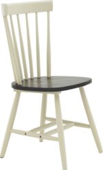Καρέκλα Larus pakoworld φυσικό ξύλo rubberwood ανθρακί-λευκό 50x49x90εκ.