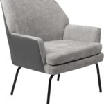 Πολυθρόνα Kieran pakoworld ύφασμα γκρι- πόδι μαύρο 77x69x82.5εκ