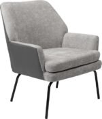 Πολυθρόνα Kieran pakoworld ύφασμα γκρι- πόδι μαύρο 77x69x82.5εκ
