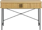 Γραφείο εργασίας Scandi pakoworld MDF/Metal σε φυσική απόχρωση με μεταλλικά μαύρα πόδια 120x60x76,5ε - Image 2