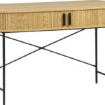 Γραφείο εργασίας Scandi pakoworld MDF/Metal σε φυσική απόχρωση με μεταλλικά μαύρα πόδια 120x60x76,5ε