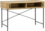Γραφείο εργασίας Scandi pakoworld MDF/Metal σε φυσική απόχρωση με μεταλλικά μαύρα πόδια 120x60x76,5ε - Image 3