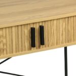 Γραφείο εργασίας Scandi pakoworld MDF/Metal σε φυσική απόχρωση με μεταλλικά μαύρα πόδια 120x60x76,5ε - Image 4