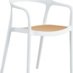 Πολυθρόνα Ember στοιβαζόμενη pakoworld με UV protection PP μπεζ- λευκό 52.5x56.5x81εκ.