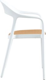 Πολυθρόνα Ember στοιβαζόμενη pakoworld με UV protection PP μπεζ- λευκό 52.5x56.5x81εκ. - Image 4