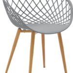 Πολυθρόνα Ezra pakoworld γκρι pp-πόδι φυσικό μέταλλο 63x55x83εκ