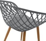 Πολυθρόνα Ezra pakoworld γκρι pp-πόδι φυσικό μέταλλο 63x55x83εκ - Image 5