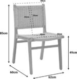 Καρέκλα Julien pakoworld rubberwood φυσικό-έδρα φυσικό σχοινί 61x54x85εκ - Image 2
