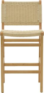Σκαμπό μπαρ Julien pakoworld rubberwood φυσικό-έδρα φυσικό σχοινί 45x46x95εκ - Image 5