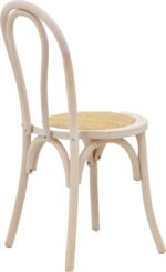 Καρέκλα στοιβαζόμενη Βιέννης Azhel pakoworld white wash ξύλο οξιάς-έδρα φυσικό rattan 41x50x89εκ - Image 2