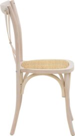 Καρέκλα Dylon pakoworld στοιβαζόμενη white wash ξύλο οξιάς-έδρα φυσικό rattan 48x52x89εκ - Image 3