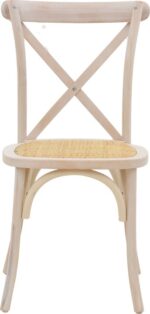 Καρέκλα Dylon pakoworld στοιβαζόμενη white wash ξύλο οξιάς-έδρα φυσικό rattan 48x52x89εκ - Image 4
