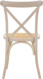 Καρέκλα Dylon pakoworld στοιβαζόμενη white wash ξύλο οξιάς-έδρα φυσικό rattan 48x52x89εκ - Image 5