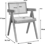 Πολυθρόνα Winslow pakoworld φυσικό rubberwood 52x59x79εκ - Image 2