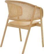 Πολυθρόνα Wenzy pakoworld φυσικό Rattan - μασίφ ξύλο toon 58x58x82εκ - Image 3