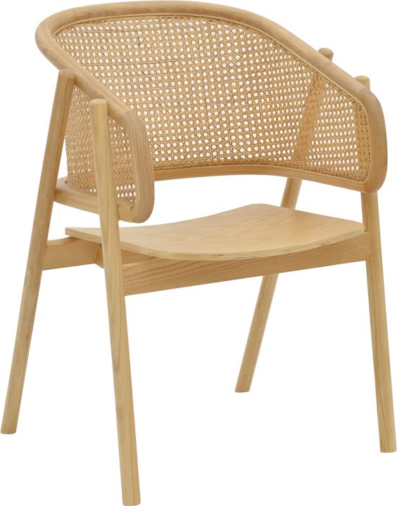 263-000028 Πολυθρόνα Wenzy pakoworld φυσικό Rattan - μασίφ ξύλο toon 58x58x82εκ - Image 1