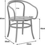 Πολυθρόνα Verfie pakoworld φυσικό ξύλο οξιάς 55x50x83εκ - Image 2