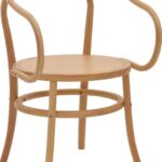 Πολυθρόνα Verfie pakoworld φυσικό ξύλο οξιάς 55x50x83εκ