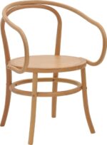Πολυθρόνα Verfie pakoworld φυσικό ξύλο οξιάς 55x50x83εκ