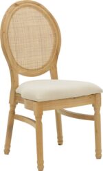 Καρέκλα Canco pakoworld φυσικό rubberwood-φυσικό rattan 50x53x98εκ