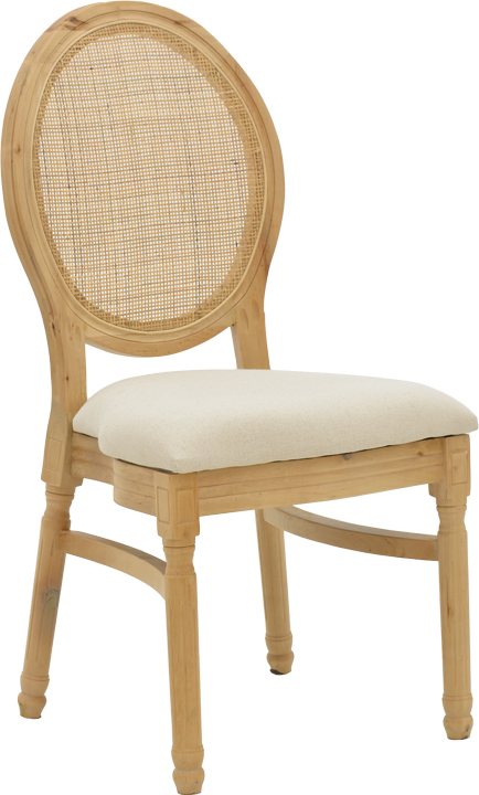 263-000032 Καρέκλα Canco pakoworld φυσικό rubberwood-φυσικό rattan 50x53x98εκ - Image 1