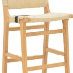 Σκαμπό μπαρ Julien pakoworld rubberwood φυσικό-έδρα φυσικό-μαύρο σχοινί 45x46x95εκ