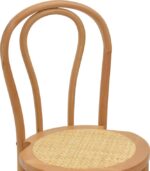 Σκαμπό μπαρ Thonet pakoworld φυσικό ξύλο οξιάς-έδρα φυσικό rattan 41x50x105εκ - Image 6