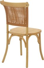 Καρέκλα Karley pakoworld φυσικό ξύλο οξιάς-έδρα φυσικό rattan 48x52x89εκ - Image 2