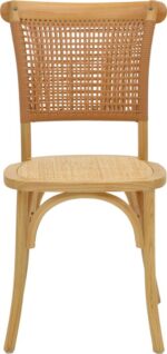 Καρέκλα Karley pakoworld φυσικό ξύλο οξιάς-έδρα φυσικό rattan 48x52x89εκ - Image 4