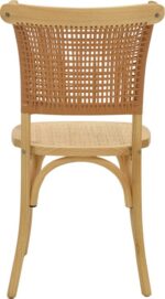 Καρέκλα Karley pakoworld φυσικό ξύλο οξιάς-έδρα φυσικό rattan 48x52x89εκ - Image 5