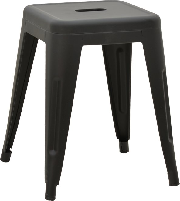 270-000019 Σκαμπό Utopia pakoworld μέταλλο μαύρο ματ 30x30x45εκ - Image 1
