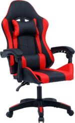 Καρέκλα γραφείου gaming William pakoworld PU μαύρο-κόκκινο