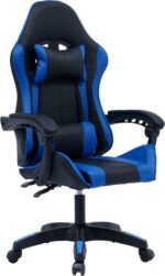 Καρέκλα γραφείου gaming William pakoworld PU μαύρο-μπλε