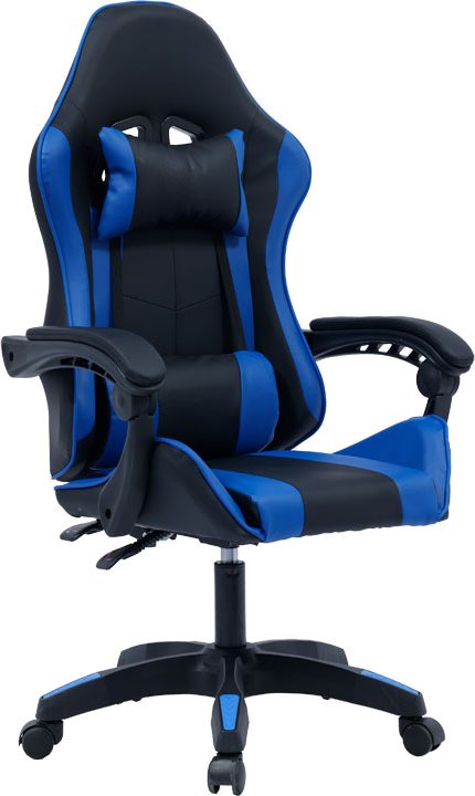 275-000014 Καρέκλα γραφείου gaming William pakoworld PU μαύρο-μπλε - Image 1