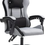 Καρέκλα γραφείου gaming Gline pakoworld μαύρο-γκρι ύφασμα μαύρο pp 60x59x118εκ