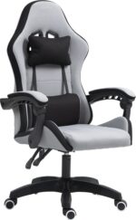 Καρέκλα γραφείου gaming Gline pakoworld μαύρο-γκρι ύφασμα μαύρο pp 60x59x118εκ