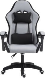 Καρέκλα γραφείου gaming Gline pakoworld μαύρο-γκρι ύφασμα μαύρο pp 60x59x118εκ - Image 6