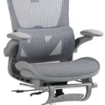 Καρέκλα γραφείου εργασίας Zenyk pakoworld mesh σε grey απόχρωση 63x70x126εκ
