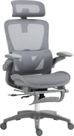 Καρέκλα γραφείου εργασίας Zenyk pakoworld mesh σε grey απόχρωση 63x70x126εκ